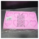 Diamond Heart Silicone Molds 2PCS 8-Cavities Food Grade Heart Molds for Cake Baking, Chocolate, French Dessert, Candy, Ice Cube, Soap for Wedding Engagement Valentines Day Party Supplies