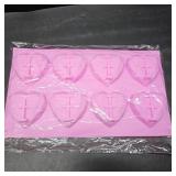 Diamond Heart Silicone Molds 2PCS 8-Cavities Food Grade Heart Molds for Cake Baking, Chocolate, French Dessert, Candy, Ice Cube, Soap for Wedding Engagement Valentines Day Party Supplies