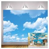 GYA 7x5ft Blue Sky White Clouds Photo Background Sunshine Sky Clouds Theme Photography Backdrop Adventure Travel Booth Wedding Party Decor Studio Props