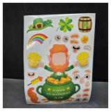 Lot of 2, 40 Sheets St Patricks Day Stickers for Kids, Saint Patrick Irish Sticker Leprechaun Gnome Shamrock, Make Your Own Stickers St Patricks Day Craft Party Decorations
