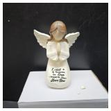 YAHIKI Praying Angel Figurine, Christian Gifts for Women, Baptism & First Communion Gifts for Girls, Prayer of Peace, 5' Angel Gift to Encourage Hope, Healing, and Tranquility (Beige)