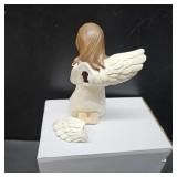 YAHIKI Praying Angel Figurine, Christian Gifts for Women, Baptism & First Communion Gifts for Girls, Prayer of Peace, 5' Angel Gift to Encourage Hope, Healing, and Tranquility (Beige)