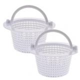 Swimming Pool Skimmer Replacement Basket with Handle, 2 Pack - Above Ground Pool Thru-Wall Skimmer Baskets
