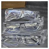 JJWELL 3 Pack Mens Reading Glasses Blue Light Blocking, Metal Rectangle Semi Rimless Readers for Men, Anti Eyestrain/Computer Glare/UV, Half Frame Spring Hinge Eyeglasses with Pouches(1.75)