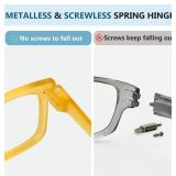 Eyekepper 6 Pack Metalless Screwless Spring Hinges Reading Glasses Women Men Readers Oversized Cheaters Eyeglasses +2.50