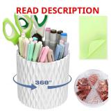 3Pcs 360  Rotating Desk Organizers and Accessories with Pen Holder Sticky Note and Clips Set, Desktop Storage Stationery Supplies Organizer, Cute Pencil Cup for Office, School, Dorm Room