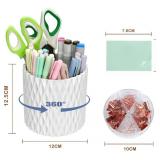 3Pcs 360  Rotating Desk Organizers and Accessories with Pen Holder Sticky Note and Clips Set, Desktop Storage Stationery Supplies Organizer, Cute Pencil Cup for Office, School, Dorm Room