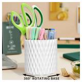 3Pcs 360  Rotating Desk Organizers and Accessories with Pen Holder Sticky Note and Clips Set, Desktop Storage Stationery Supplies Organizer, Cute Pencil Cup for Office, School, Dorm Room