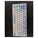 AULA F75 75% Wireless Mechanical Keyboard, Hot Swappable Creamy Keyboard, Pre-lubed Greywood Switches RGB Backlit Gaming Keyboards, 2.4GHz/Type-C/BT5.0(Salt White Blue)