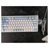 AULA F75 75% Wireless Mechanical Keyboard, Hot Swappable Creamy Keyboard, Pre-lubed Greywood Switches RGB Backlit Gaming Keyboards, 2.4GHz/Type-C/BT5.0(Salt White Blue)