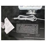 AULA F75 75% Wireless Mechanical Keyboard, Hot Swappable Creamy Keyboard, Pre-lubed Greywood Switches RGB Backlit Gaming Keyboards, 2.4GHz/Type-C/BT5.0(Salt White Blue)