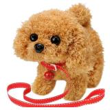 KSABVAIA Plush Teddy Toy Puppy Electronic Interactive Dog - Walking, Barking, Tail Wagging, Stretching Companion Animal for Kids Toddlers