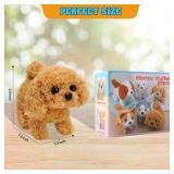 KSABVAIA Plush Teddy Toy Puppy Electronic Interactive Dog - Walking, Barking, Tail Wagging, Stretching Companion Animal for Kids Toddlers