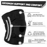 Foilswirl 1 Pcs Kids Knee Brace with Side Stabilizers Patella Gel Pads Adjustable Straps Youth Child Knee Brace Support for Meniscus Tear Sports, Meniscus Tear (Black)