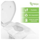 Toilet Seat Cover Paper Flushable (50 Pack) - XL for Adults and Kids Potty Training, 100% Biodegradable Travel Supplies Essentials for Public Restrooms, Airplane, Camping, Festivals
