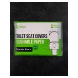 Toilet Seat Cover Paper Flushable (50 Pack) - XL for Adults and Kids Potty Training, 100% Biodegradable Travel Supplies Essentials for Public Restrooms, Airplane, Camping, Festivals