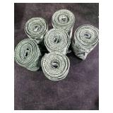 Lyrow 6 Rolls Chinoiserie Ribbon Sage Green Wired Edge Floral Ribbon Botanical Floral Flower Pattern Fabric Craft Wreath Bow Wrapping 2.52 Inches by 5 Yards