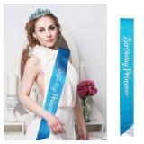 Birthday Girl Sash, Crown for Girls, Girls Tiara Blue Crown, Princess Crowns Happy Birthday Crowns, Tiaras for Girl, Birth Decorations, BirthdayGirl Headband, Birthdays Accessories