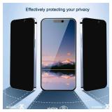 Ailun 3Pack Privacy Screen Protector for iPhone 15 Pro Max [6.7 inch]+3Pack Camera Lens Protector with Installation Frame,Dynamic Island Compatible,Anti Spy Tempered Glass[9H Hardness]-HD