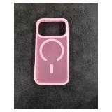 Miracase Magnetic for 17 Pro Case 6.3 with Screen Protector, [Compatible with MagSafe] Military-Grade Protection, Anti-Fingerprint, Slim Thin Phone Case for 17 Pro Cover, Mes Pink