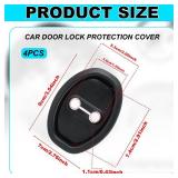 4pcs Silicone Car Door Latch Covers, Universal Door Cushion Slam Stopper Strike Protective Lock Guard Protector for Noise Reduction & Shock Absorber Fits Most Cars SUVs Trucks (Black)