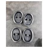 4pcs Silicone Car Door Latch Covers, Universal Door Cushion Slam Stopper Strike Protective Lock Guard Protector for Noise Reduction & Shock Absorber Fits Most Cars SUVs Trucks (Black)