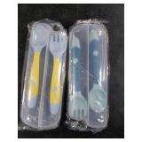 Toddler Utensils Baby Spoons and Forks Set with Case Bendable Self Feeding Training Flatware Silicone Spoon Fork for Kids Babies Children Handle Toddler Set, Green, Pink, Yellow (3 Sets)