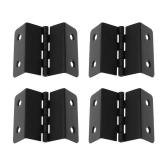 Maxmoral 4PCS Swing Adjustable Offset Door Hinges Metal Hardware Black Cabinet Wardrobe Bedside Cabinet Door Hinges Iron with Installation Screws M Shaped 4 Hole for Windows Furniture Wooden Boxes