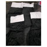 FOIMAS 6pcs Christmas Stockings,18 inch Black Plush Christmas Hanging Stockings with White Cuff for Fireplace Christmas Tree Home Decoration