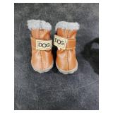 Pihappy Various Size Soft Small Pet Winter Dog Boots Skidproof Soft Snowman Winter Warm Anti-Slip Sole Paw Protectors for Little Puppy Shoes L Size 4PCS (L, Brown)