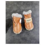 Pihappy Various Size Soft Small Pet Winter Dog Boots Skidproof Soft Snowman Winter Warm Anti-Slip Sole Paw Protectors for Little Puppy Shoes L Size 4PCS (L, Brown)