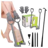 Compression Sock Aid Device - Sock Aids for Compression Stocking - Helper Device for Putting on Hosiery -with Replaceable Dressing Stick