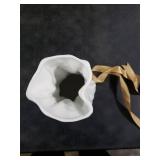 Paper Bag Vase for Flower, Unique Crinkle Design White Ceramic Vase, Flower Vase for Aesthetic Home Decor, Wedding Dinner Table Party Christmas Decorative