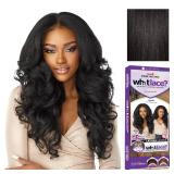 Sensationnel What Lace 13X6 Wigs - Latisha Lacefrontal Hand Tied Glueless Synthetic With Natural Density Preplucked Hairline (Off Black 1B)