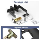 Estmoon 2 Pack Privacy Door Levers Door Handle Matte Black Interior Door Knobs Keyless Door Locks for Bedroom or Bathroom, Left or Right Handing Levers