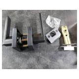 Estmoon 2 Pack Privacy Door Levers Door Handle Matte Black Interior Door Knobs Keyless Door Locks for Bedroom or Bathroom, Left or Right Handing Levers