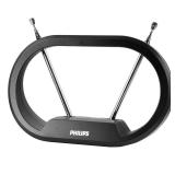 Philips Indoor TV Antenna Rabbit Ears for Local Channels, 15 Inch Extendable Dipoles, 4K 1080P VHF UHF, Tabletop Antenna, Digital HDTV Antenna, Smart TV, 4ft Coaxial Cable, Black, SDV7114A/27