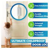 Dwell+Good Door Locks (2-Pack) - Easy To Install Aluminum Home Security Door Locks for Front Door - Child Proof Door Lock for Kids Safety- Withstand 800 lbs of Force & Tamper Proof Top Door Lock Latch