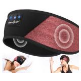 MUSICOZY Sleep Headphones Bluetooth 5.4 Headband, Wireless Earphones Music Sleep Earbuds Sleeping Eye Mask with HD Stereo Speakers for Workout Running Travel Yoga, Ideal Gifts (Red & Black)
