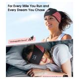 MUSICOZY Sleep Headphones Bluetooth 5.4 Headband, Wireless Earphones Music Sleep Earbuds Sleeping Eye Mask with HD Stereo Speakers for Workout Running Travel Yoga, Ideal Gifts (Red & Black)