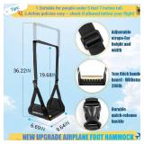 Airplane Foot Hammock, No Collapse Foot Rest for Plane Travel with Extended Adjustment Strap, Portable Desk Foot Hammock with Thickened Foam, Foot Sling Travel Essentials to Relax Your Feet