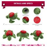 DolliBu I Love You Valentine Plush Big Eye Sea Turtle - Cute Turtle Stuffed Animal with Red Heart and Name Personalization Gift for Valentines Day, Birthday, Anniversary, Romantic Date - 6 Inches
