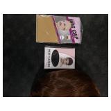 RENERSHOW Short Brown Bob Wigs for Women Brown Mixed Blonde Synthetic Wig with Bangs 10inch Average Size Natural Looking Daily Party Wig