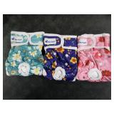 Pet Soft Washable Female Diapers (3 Pack) Female Dog Diapers, Comfort Reusable Doggy Diapers for Girl Dog in Period Heat (Cute Flower, S)