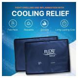 2 FlexiKold Gel Ice Packs (Standard Large: 10.5 x 14.5) - Reusable Cold Pack for Injuries, for Back Pain Relief, Migraine Relief Pad, After Surgery, Postpartum, Headache, Shoulder - 6300-COLD 2PK