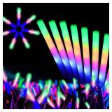SVYIQ 12 PCS Foam Glow Sticks Bulk With 3 Modes Colorful Flashing,Foam Light up Sticks,Glow Sticks for Wedding,Glow in Dark Party Supplies for Wedding,Halloween, 4th of July,Raves,Concert,New Year1
