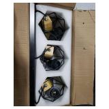 3-Light Farmhouse Bathroom Vanity Light Fixtures, Wood Bathroom Light Fixtures Over Mirror, Rustic Sconces Wall Lighting with Elegant Metal Lampshade for Living Room, Bedroom, Hallway