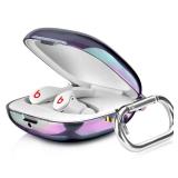 Filoto Compatible with Beats Fit Pro Case Cover, Hard Case for Apple Beats Fit Pro 2021 Shockproof Protective Earbuds Case with Keychain Accessories for Men Women Purple