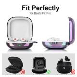 Filoto Compatible with Beats Fit Pro Case Cover, Hard Case for Apple Beats Fit Pro 2021 Shockproof Protective Earbuds Case with Keychain Accessories for Men Women Purple
