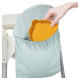 High Chair Handy Pocket Pouch, Mealtime Essentials Organizer of High Chairs, Highchair Accessories Of Storage and Oragnization, Resuable PU Storage Bag with Internal Zippered Pocket (Sage Green)